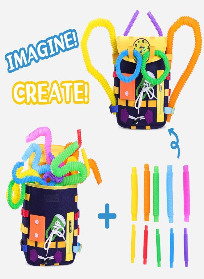 lefeke Busy Board -Elderly Backpack with Buckles and Learning Activity Toys - Dementia Activities for Seniors-Sensory Toy Backpack for Adults with Dementia, Gifts for Dementia or Alzheimer's Patients. - Image 4