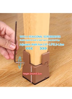 Generic Adjustable bed frame table base pads, furniture risers with screw clamps, heavy-duty sofa tables and chairs risers for chairs, desks, cabinets  - Image 3