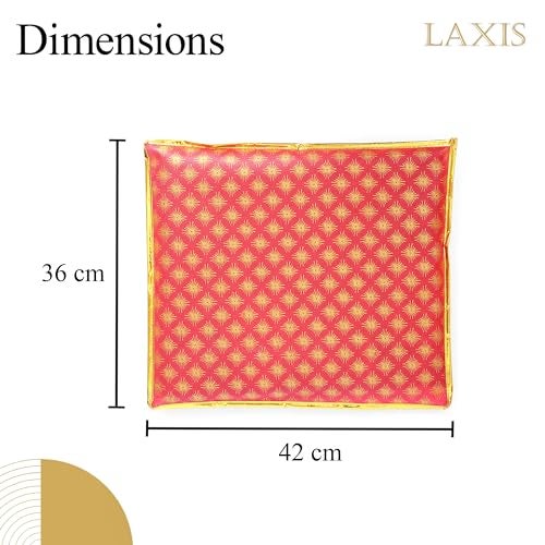 LAXIS® Non-Woven Single Saree Cover, Saree Bags, Transparent Saree Covers with Zip for Storage, Dust & Waterproof, Wardrobe Saree Packing Covers, Size-36x42x2 CM (Pack of 10, Red) - Image 3