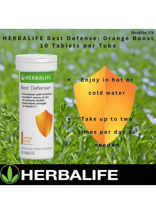 HERBALIFE - Best Defense: Naturally Flavored Effervescent Herbal Blend (Orange Boost) 10 Tablets Per Tube - Image 1