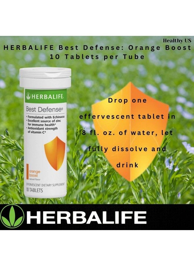 HERBALIFE - Best Defense: Naturally Flavored Effervescent Herbal Blend (Orange Boost) 10 Tablets Per Tube - Image 1