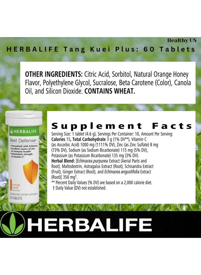HERBALIFE - Best Defense: Naturally Flavored Effervescent Herbal Blend (Orange Boost) 10 Tablets Per Tube - Image 1