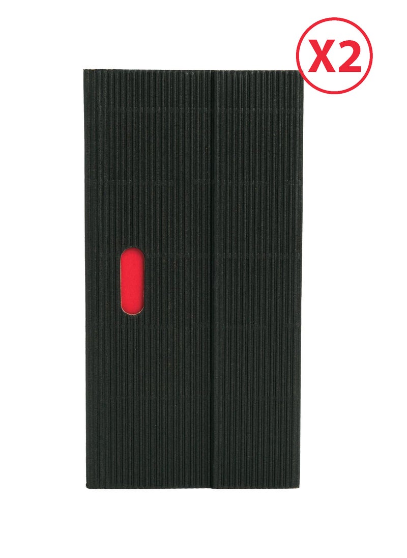Paper-Oh Ondulo Black B6.5 Lined Wrap Closure 112 Pages 100gsm Notebook - Pack of 2 - Image 1