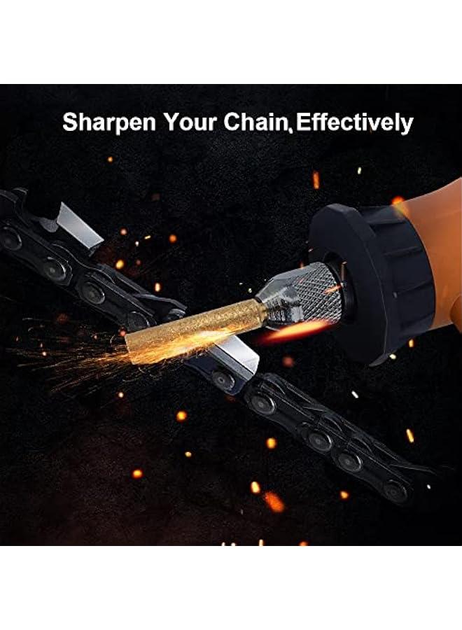 18 PCS High Hardness Diamond Chainsaw Sharpener, Titanium Plated Burr Stone File Kits in 3 Size Sharpening Wheels Chainsaw File for Chain Saw Stone Jewelry Wood (5/32'', 3/16'', 7/32'') - Image 4