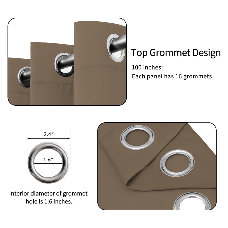 إيزي-جوينج ستائر الباب سهلة اللقطات لغرفة نوم جروميت معزول حراري وضوضاء تقليل الستائر غرفة الستائر المظلمة لغرفة المعيشة 1 (100x84 في الإبل) - Image 4