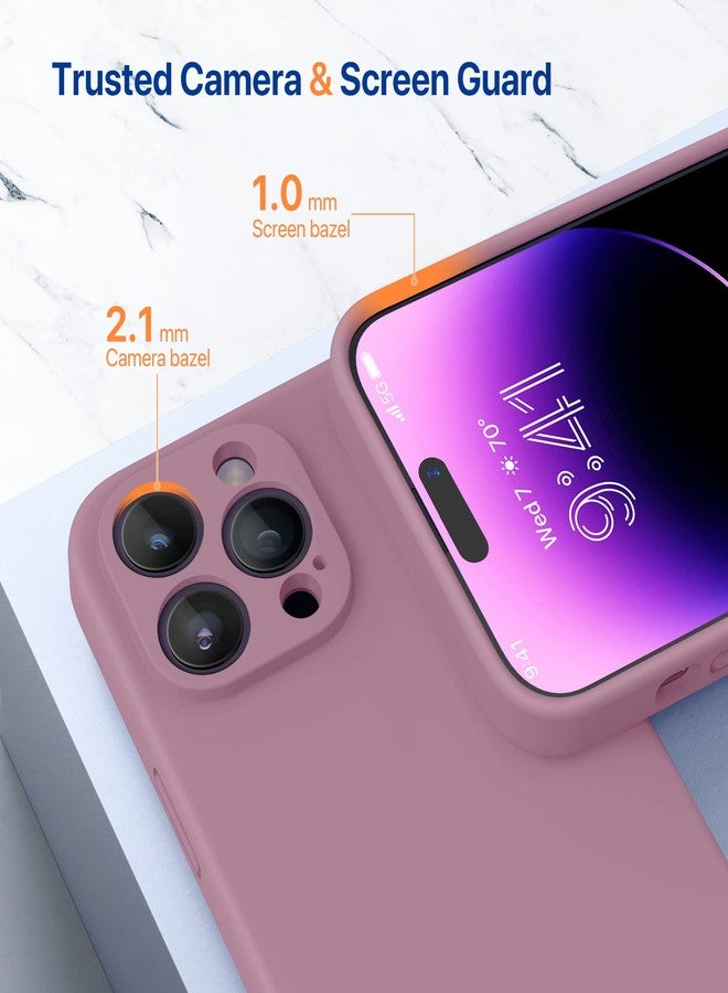 Miracase Designed for iPhone 14 Pro Max Phone Case with Screen Protector,[Upgraded Enhanced Camera Protection],Shockproof Liquid Silicone Case with Microfiber Lining,6.7 inch(Blackcurrant) - Image 5