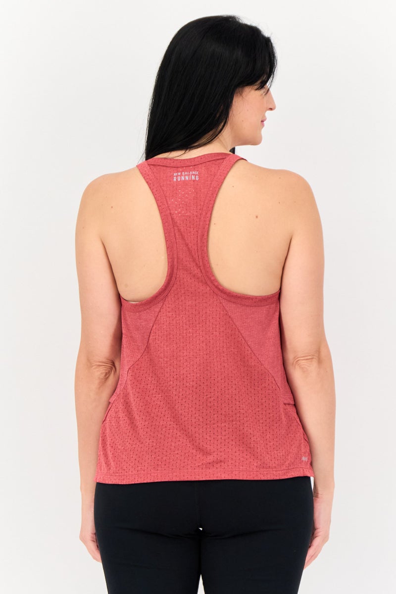 New Balance Women Sportswear Fit Sleeveless Running Tank Top, Red  - Image 2