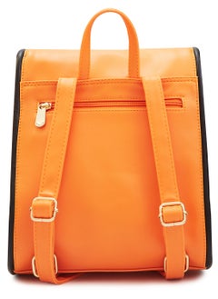 CAPRESE Caprese Gracie Solid Orange Faux Leather Medium Fashion Backpack  - Image 3