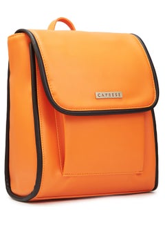 CAPRESE Caprese Gracie Solid Orange Faux Leather Medium Fashion Backpack  - Image 4