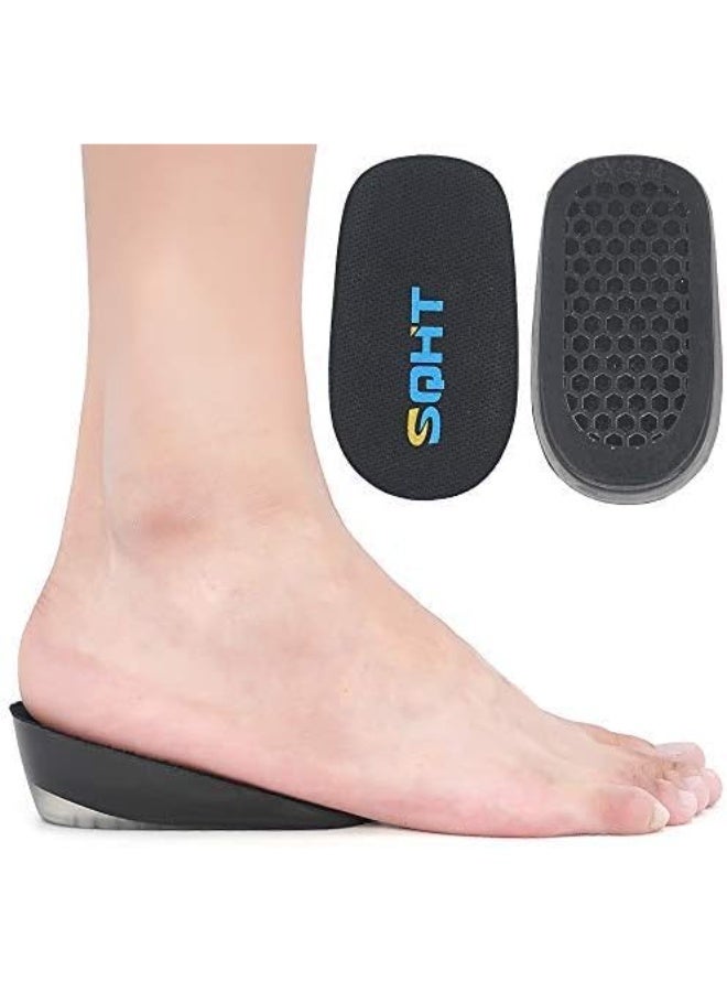 SQHT's Height Increase Insoles - Gel Shoe Heel Lift Inserts & Pads, Achilles Tendon Cushion Cups for Men and Women (Large (1.4" Height)) Black - Image 2