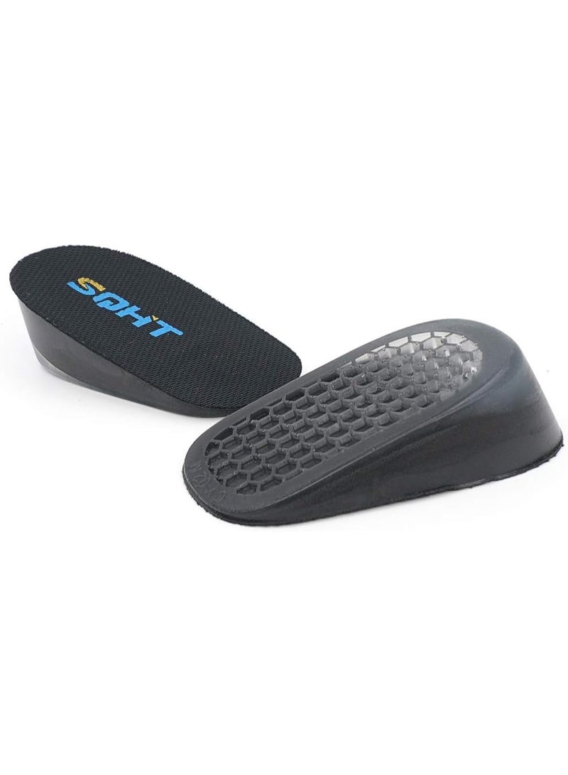 SQHT's Height Increase Insoles - Gel Shoe Heel Lift Inserts & Pads, Achilles Tendon Cushion Cups for Men and Women (Large (1.4" Height)) Black - Image 1