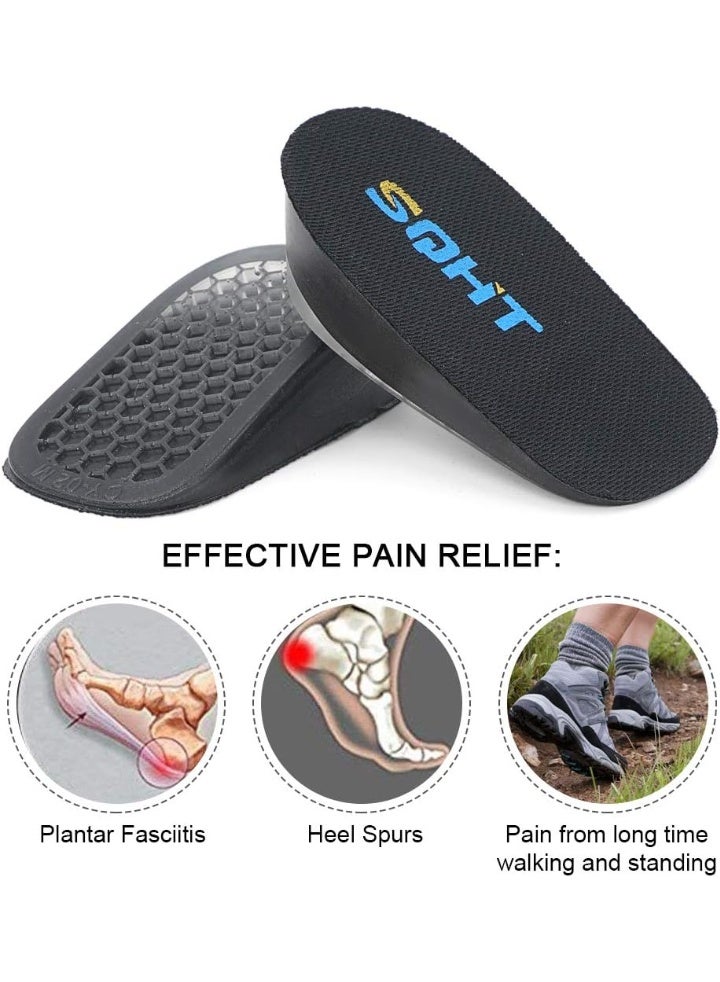 SQHT's Height Increase Insoles - Gel Shoe Heel Lift Inserts & Pads, Achilles Tendon Cushion Cups for Men and Women (Large (1.4" Height)) Black - Image 5