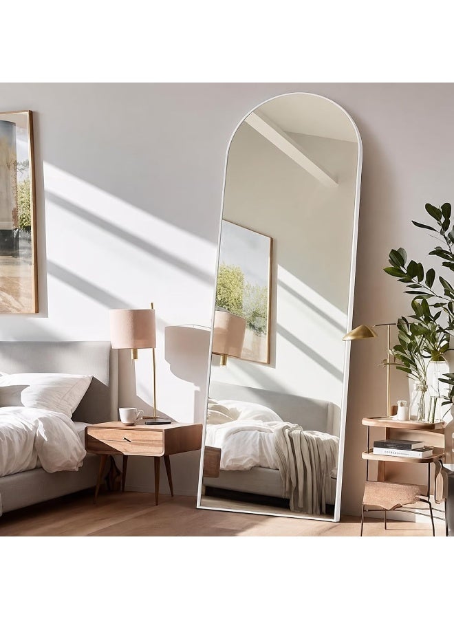 NAMA Anti Shock Breakable frame Full length Mirror 140cm x36cm with metal stand and can be hanged on the wall Premium Curved Standing, with 1.6 cm Thick Aluminium Frame and Fixed Back Panel, Decorative Mirror for Living Room, Sleep, silver - Image 4