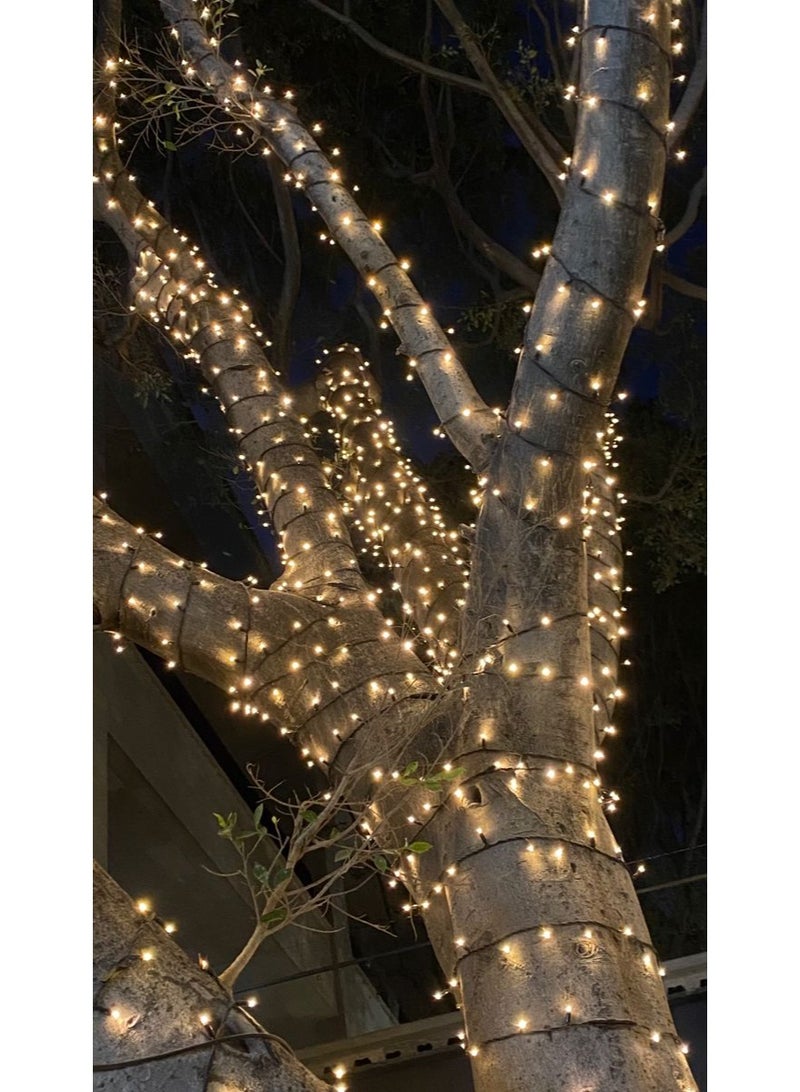 نجفة شوب فرع ليد بطول 50 متر بإضاءة وورم وايت دافئة، مناسب للحدائق، البلكونات، الكافيهات، المحلات، والحفلات. إضاءة قوية ومتوزعة بشكل مثالي على طول السلك، وتتحمل الاستخدام لفترات طويلة. - Image 3