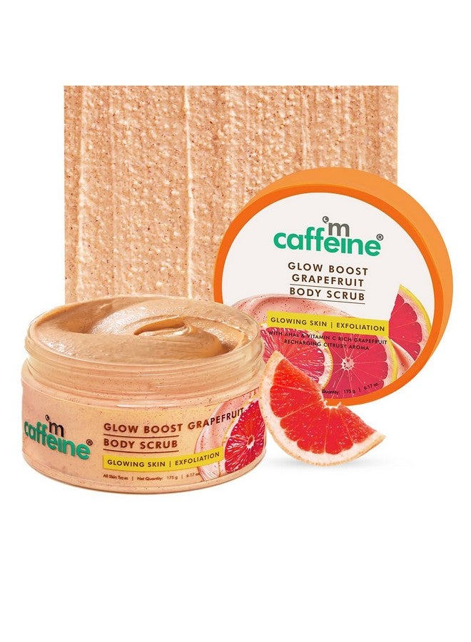 MCaffeine مقشر الجسم من mCaffeine بنكهة الجريب فروت | إزالة تان | AHA - حمض اللاكتيك والجليكوليك، النياسيناميد | غني بفيتامين C من الجريب فروت لبشرة متألقة وناعمة وسلسة | إزالة الجلد الجاف والميت | رائحة فواكه الجريب فروت - 175 جرام - Image 1