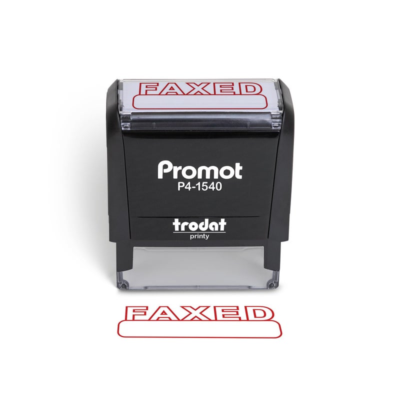 Promot Promot Faxed Self Inking Rubber Stamp  Refillable Faxed Stamper  Business Bookkeeping Ordering Accounting Work Office Stamps  Red Ink