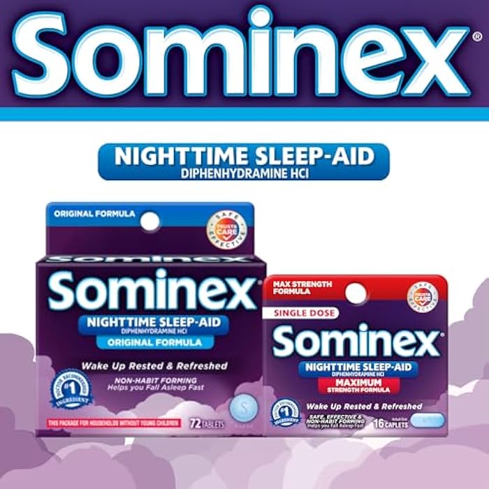 Sominex Nighttime Sleep-Aid Tablets, Maximum Strength Formula, Single Dose, Assorted, 16 Count - Image 4