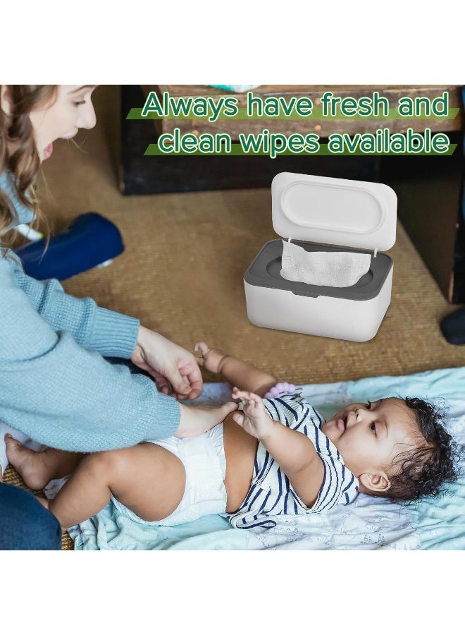 Flenpptly Baby Wipes Dispenser, Wipes Case Baby Wipe Holder Keeps Wipes Fresh, Non-Slip, Easy Open & Close (Gray) - Image 5