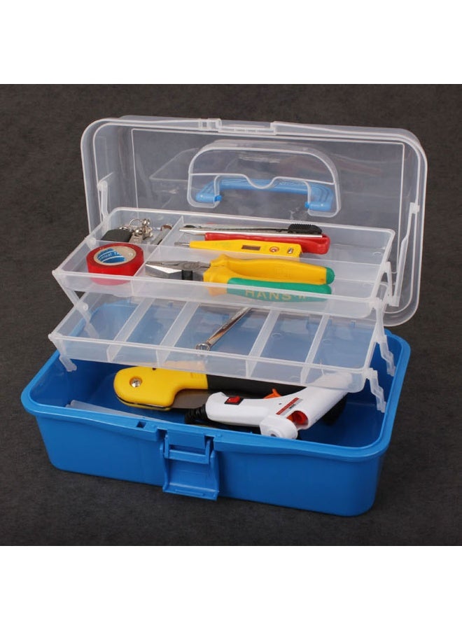 3-Layer Folding Multifunction Plastic Storage Box For Nail Manicure Tools Portable Tackle Box with Handle Multipurpose Case for Sewing, Art Supplies, Medicine Tools Craft Organizers - Image 4