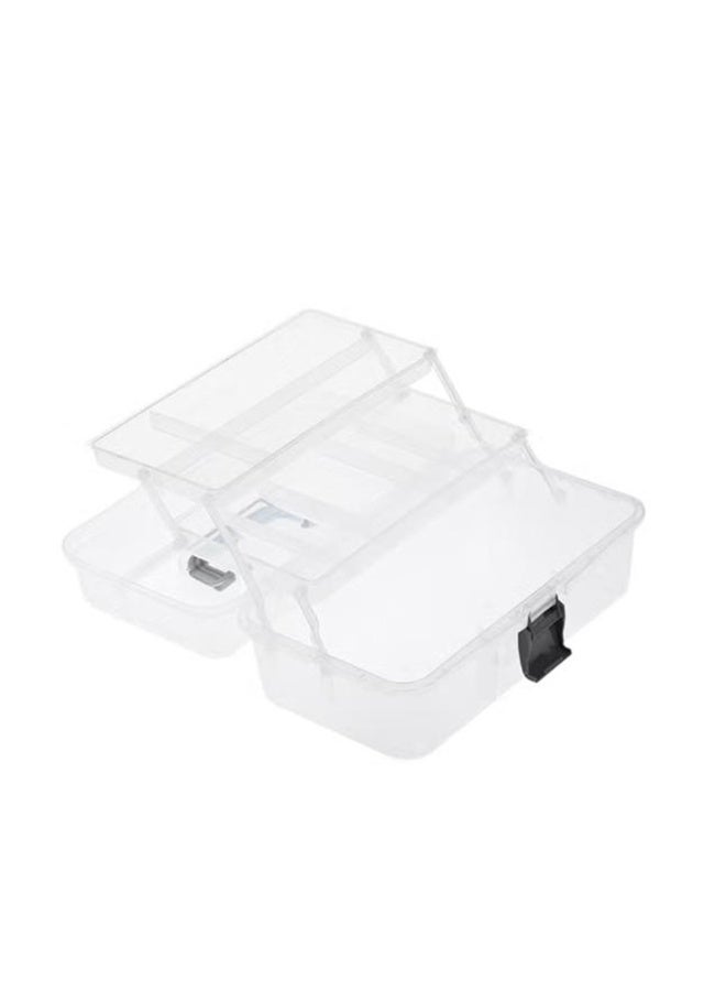 3-Layer Folding Multifunction Plastic Storage Box For Nail Manicure Tools Portable Tackle Box with Handle Multipurpose Case for Sewing, Art Supplies, Medicine Tools Craft Organizers - Image 1