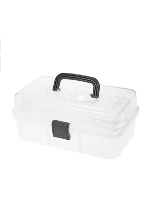 3-Layer Folding Multifunction Plastic Storage Box For Nail Manicure Tools Portable Tackle Box with Handle Multipurpose Case for Sewing, Art Supplies, Medicine Tools Craft Organizers - Image 2