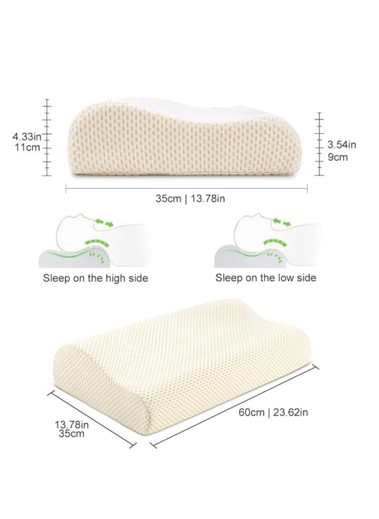 Generic - Findigit Memory Foam Pillow (23.6"x13.8"), Cervical Neck Support Pillow for Sleeping, Contour Ergonomic Orthopedic Pillow for Back, Side Sleeper (Golden) - Image 1
