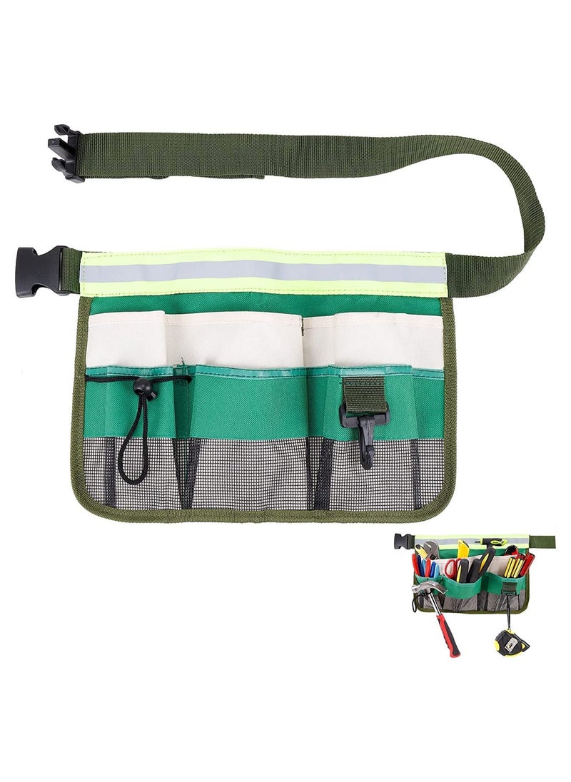 Generic - 1-Pack Tool Pouch with Adjustable Belts, Waterproof Toolbelt for MenWomen, Small Tool Belt Bags with Loops for Hammer, 7-Pocket Gardening Tools Belt Bags Garden Waist Bag Hanging Pouch - Green - Image 1