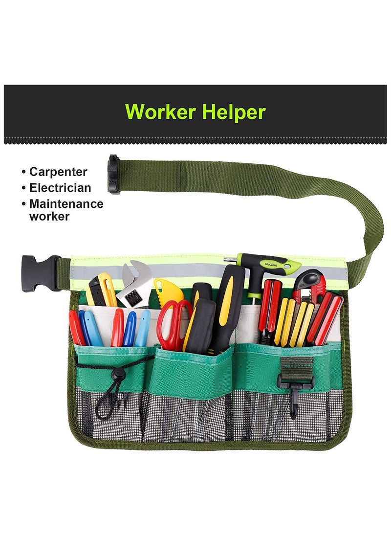Generic - 1-Pack Tool Pouch with Adjustable Belts, Waterproof Toolbelt for MenWomen, Small Tool Belt Bags with Loops for Hammer, 7-Pocket Gardening Tools Belt Bags Garden Waist Bag Hanging Pouch - Green - Image 1