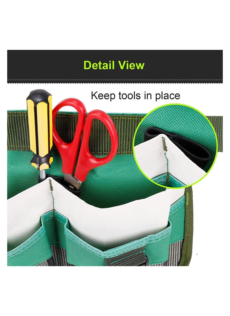 Generic - 1-Pack Tool Pouch with Adjustable Belts, Waterproof Toolbelt for MenWomen, Small Tool Belt Bags with Loops for Hammer, 7-Pocket Gardening Tools Belt Bags Garden Waist Bag Hanging Pouch - Green - Image 1