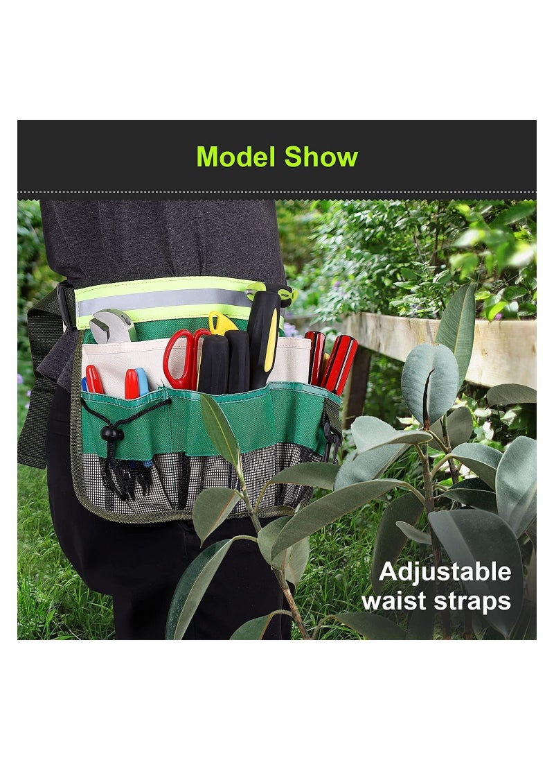 Generic - 1-Pack Tool Pouch with Adjustable Belts, Waterproof Toolbelt for MenWomen, Small Tool Belt Bags with Loops for Hammer, 7-Pocket Gardening Tools Belt Bags Garden Waist Bag Hanging Pouch - Green - Image 1
