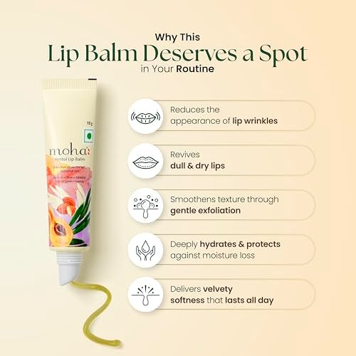 Moha Herbal Lip Balm for Dry & Pigmented Lips | With Apricot, Almond Oil, Wheat Germ Oil, Honey & Vitamin E | Heals Cracks, Soothes Sun Damage, Restores Natural Lip Color - 10gm (Pack of 4) - Image 5