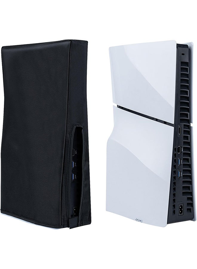 Vertical Dust Cover for PS5 Slim Console Only, Precision Cut Protective Case Anti Scratch Cover Sleeve for Playstation 5 Slim Console Digital and Disc Edition - Black