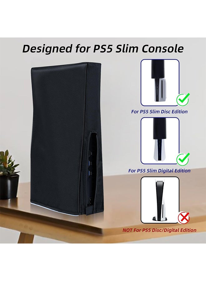 S-Color Vertical Dust Cover for PS5 Slim Console Only, Precision Cut Protective Case Anti Scratch Cover Sleeve for Playstation 5 Slim Console Digital and Disc Edition - Black  - Image 2