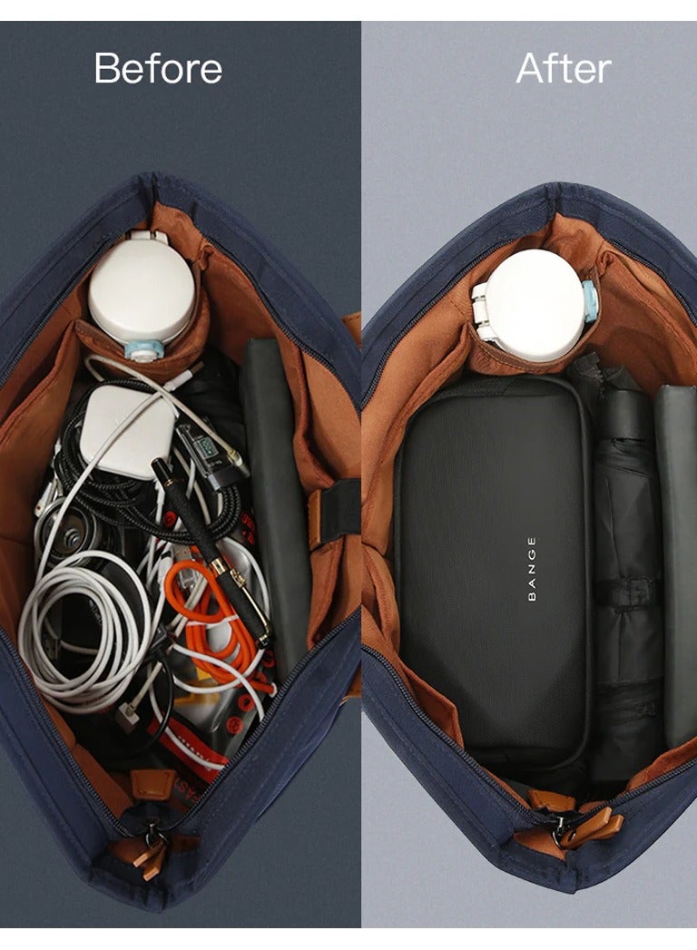 BANGE Portable Electronics Case for Travel – Electronic Accessories Organizer for Cables, Chargers, Hard Drives, SD Cards & More | Water-Resistant Shockproof Travel Storage - Green - Image 3