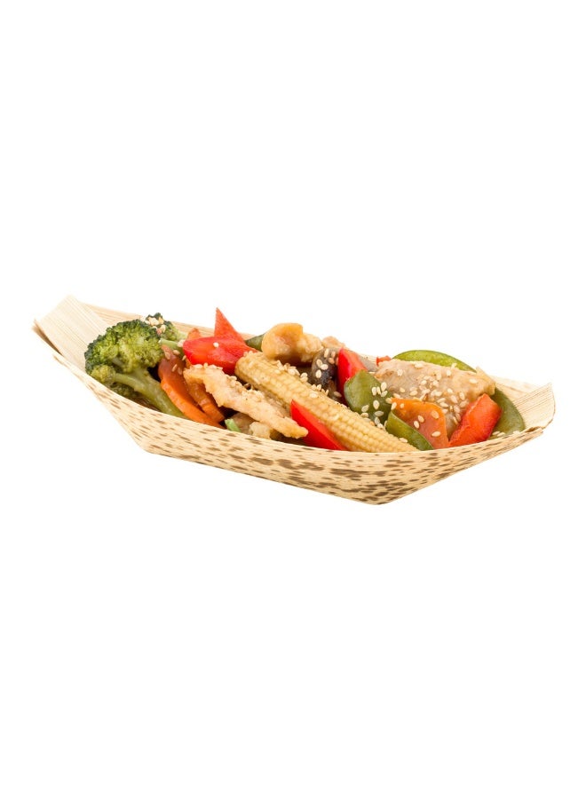 Restaurantware 7.25 Inch Disposable Bamboo Tableware, 100 Bamboo Boats - Premium Round, Natural Bamboo Premium Bamboo Plates, Medium, For Parties Or Catering - Image 2