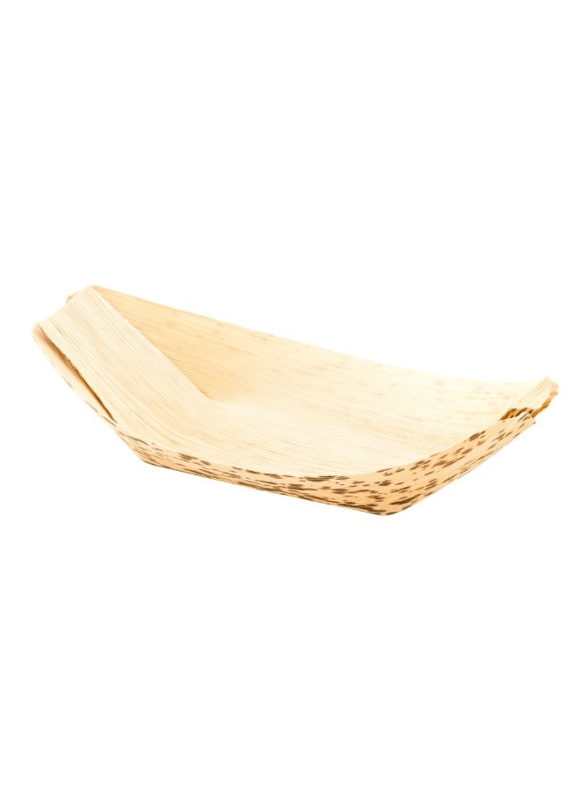 Restaurantware 7.25 Inch Disposable Bamboo Tableware, 100 Bamboo Boats - Premium Round, Natural Bamboo Premium Bamboo Plates, Medium, For Parties Or Catering - Image 1