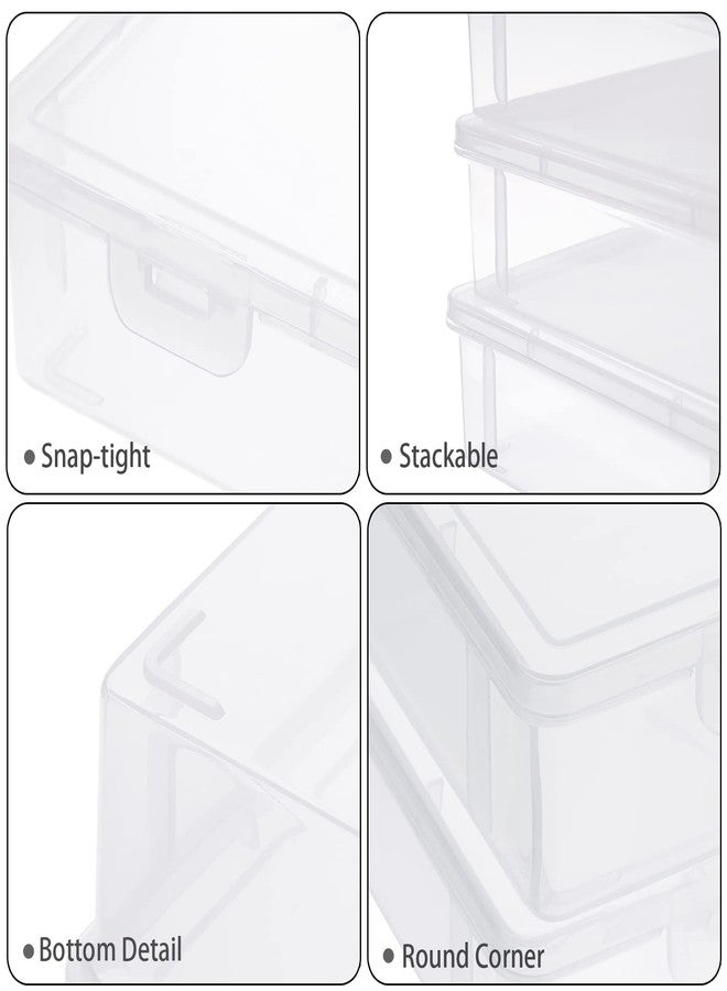 BTSKY Clear Plastic Storage Box with Flap Lid, Multipurpose Craft Organizers and Storage Box Art Supply Storage Organizer Plastic Sewing Box for Beads Pencils Notebooks, 2 Pack Medium - Image 5