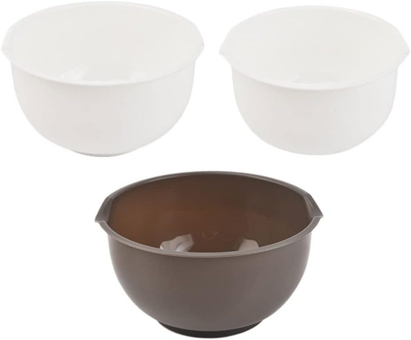 woobles Jewelry Tray Plastic Mixing Mixing Bowls Set 3pcs Nesting Bowls Prep Bowls with Pour Spouts Food Storage for Leftovers Fruit Salads Snacks Microwave and Freezer Safe Plastic Containers - Image 3