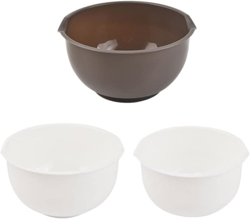 woobles Jewelry Tray Plastic Mixing Mixing Bowls Set 3pcs Nesting Bowls Prep Bowls with Pour Spouts Food Storage for Leftovers Fruit Salads Snacks Microwave and Freezer Safe Plastic Containers - Image 2