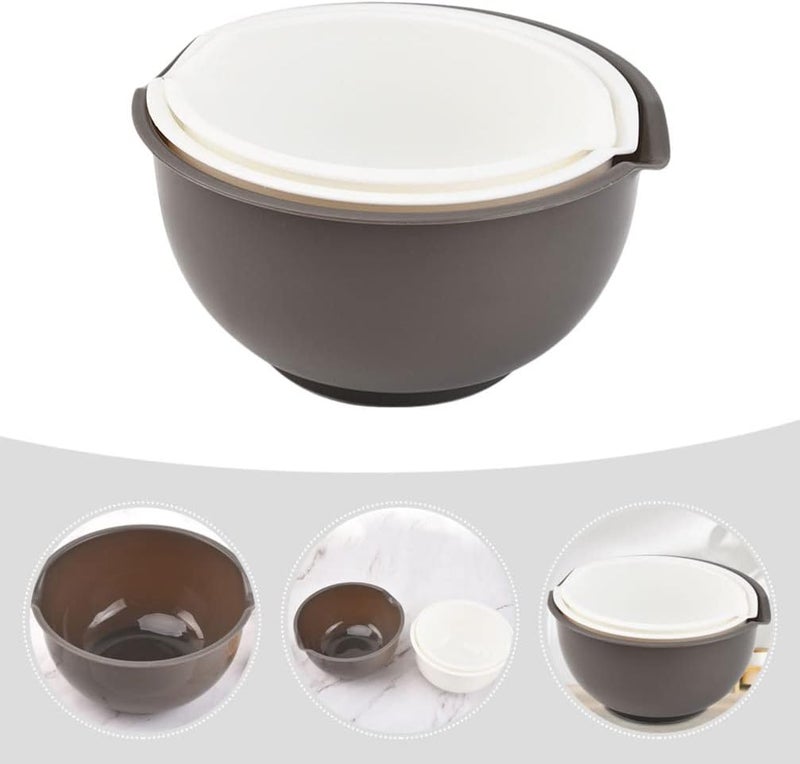 woobles Jewelry Tray Plastic Mixing Mixing Bowls Set 3pcs Nesting Bowls Prep Bowls with Pour Spouts Food Storage for Leftovers Fruit Salads Snacks Microwave and Freezer Safe Plastic Containers - Image 5