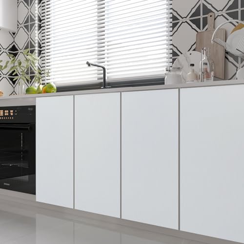 CHIHUT Bright White Stainless Steel Contact Paper for Appliances Fridge Metallic White Wallpaper Peel and Stick Self Adhesive Waterproof Vinyl Wrap for Refrigerator Cabinet Counter Top 17.7"x100" - Image 4