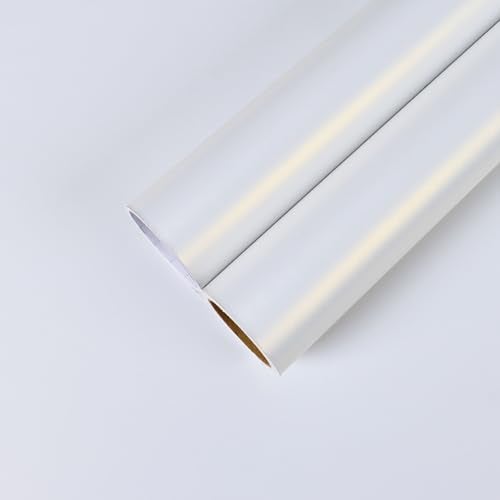 CHIHUT Bright White Stainless Steel Contact Paper for Appliances Fridge Metallic White Wallpaper Peel and Stick Self Adhesive Waterproof Vinyl Wrap for Refrigerator Cabinet Counter Top 17.7"x100" - Image 1