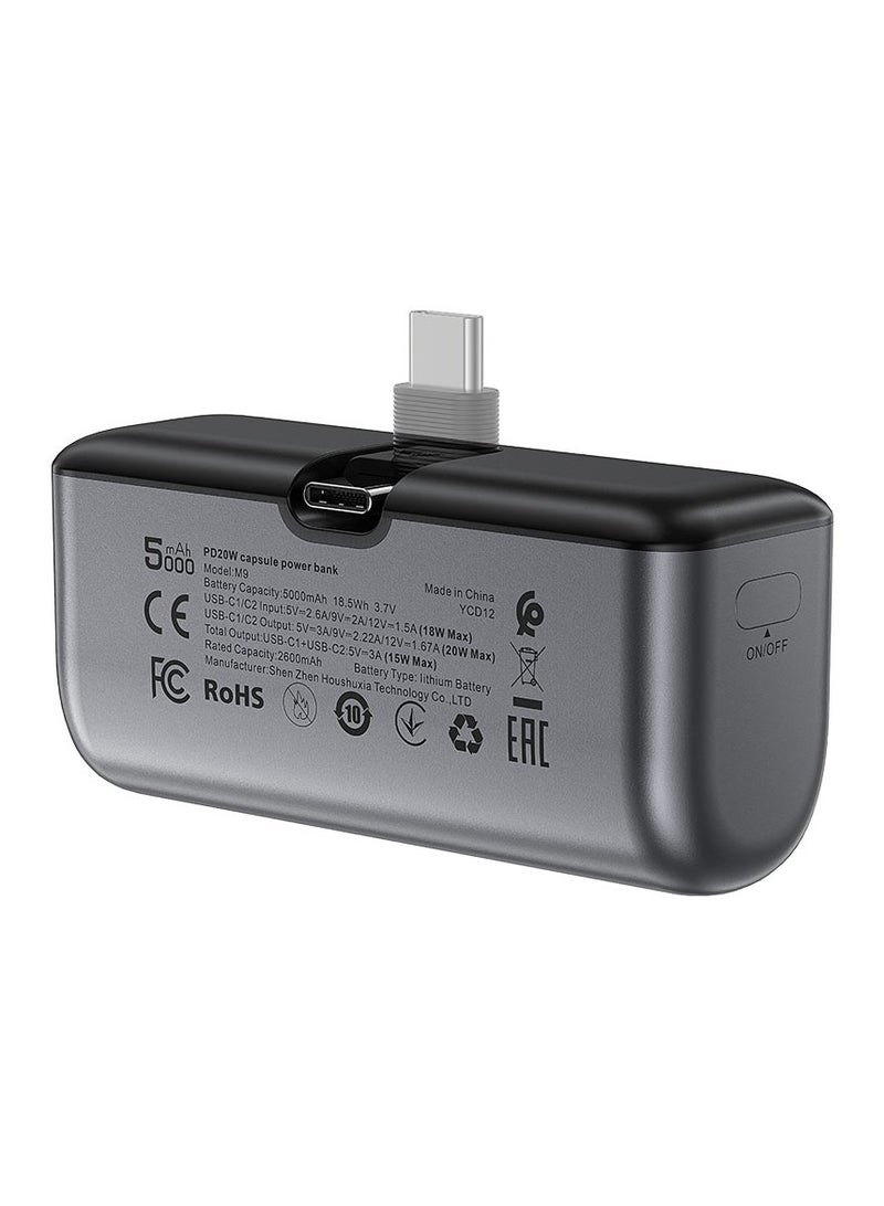 ACEFAST Fast Power Bank – Compact Portable Charger with Foldable In/Out USB-C Plug, High-Speed Charging & Sleek Design (Black) - Image 2