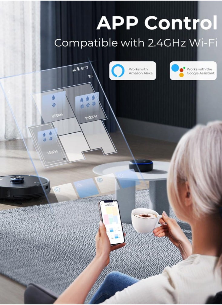 Joshberg - Robot Vacuum and Mop Combo, Robotic Vacuum Cleaner with Self Emptying Station,3 in 1 Robot Vacuum with Lidar Navigation,Smart App Control, Auto Mop Washing and Auto Drying for Pet Hair/Floors/Carpet - Image 1