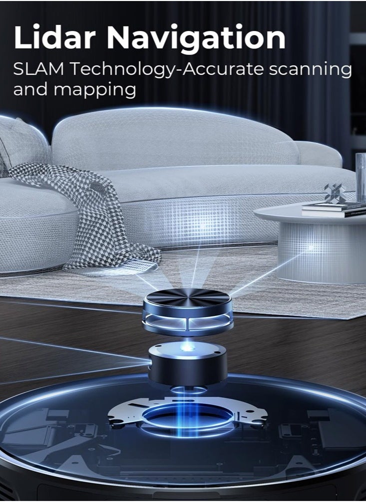 Joshberg - Robot Vacuum and Mop Combo, Robotic Vacuum Cleaner with Self Emptying Station,3 in 1 Robot Vacuum with Lidar Navigation,Smart App Control, Auto Mop Washing and Auto Drying for Pet Hair/Floors/Carpet - Image 1