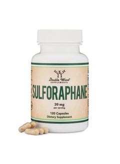 Sulforaphane Supplement 20Mg Of Activated And Stabilized Sulforaphane Per Serving (120 Capsules) Potent Broccoli Extract For Healthy Aging (Derived From Broccoli Sprouts Vegan Safe) By Double Wood
