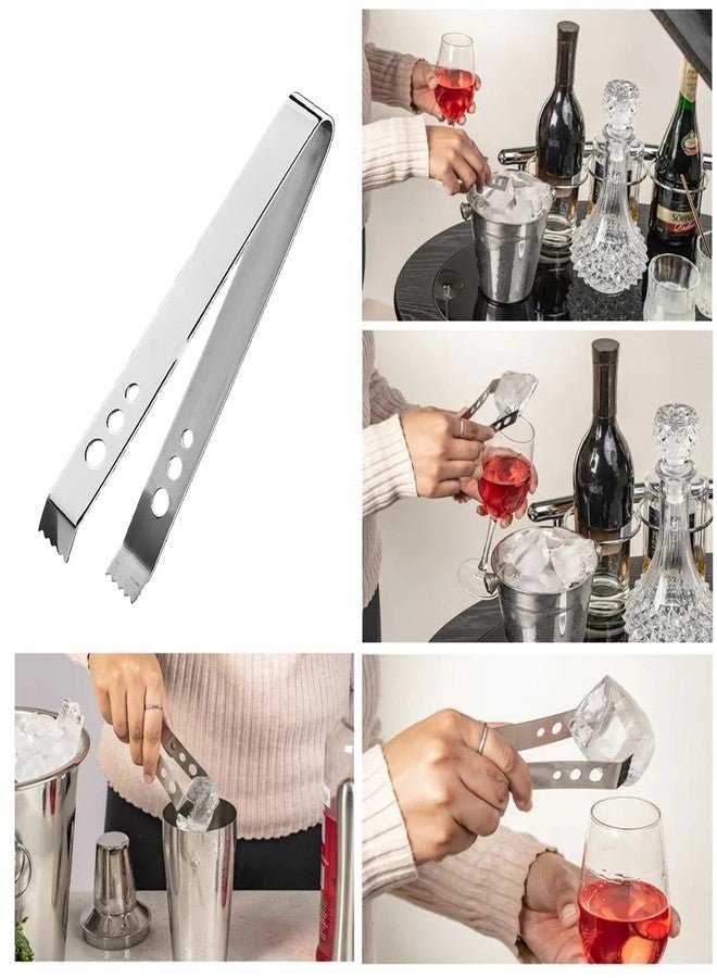HUNCHA Ice Tongs, Stainless Steel Mini Serving Tongs Appetizers Tongs Small Kitchen Tongs for Bar, Tea Party, Coffee, Desserts, Food, Buffets, Kitchen, Ice Serving Tong, Pack of 1 - Image 4