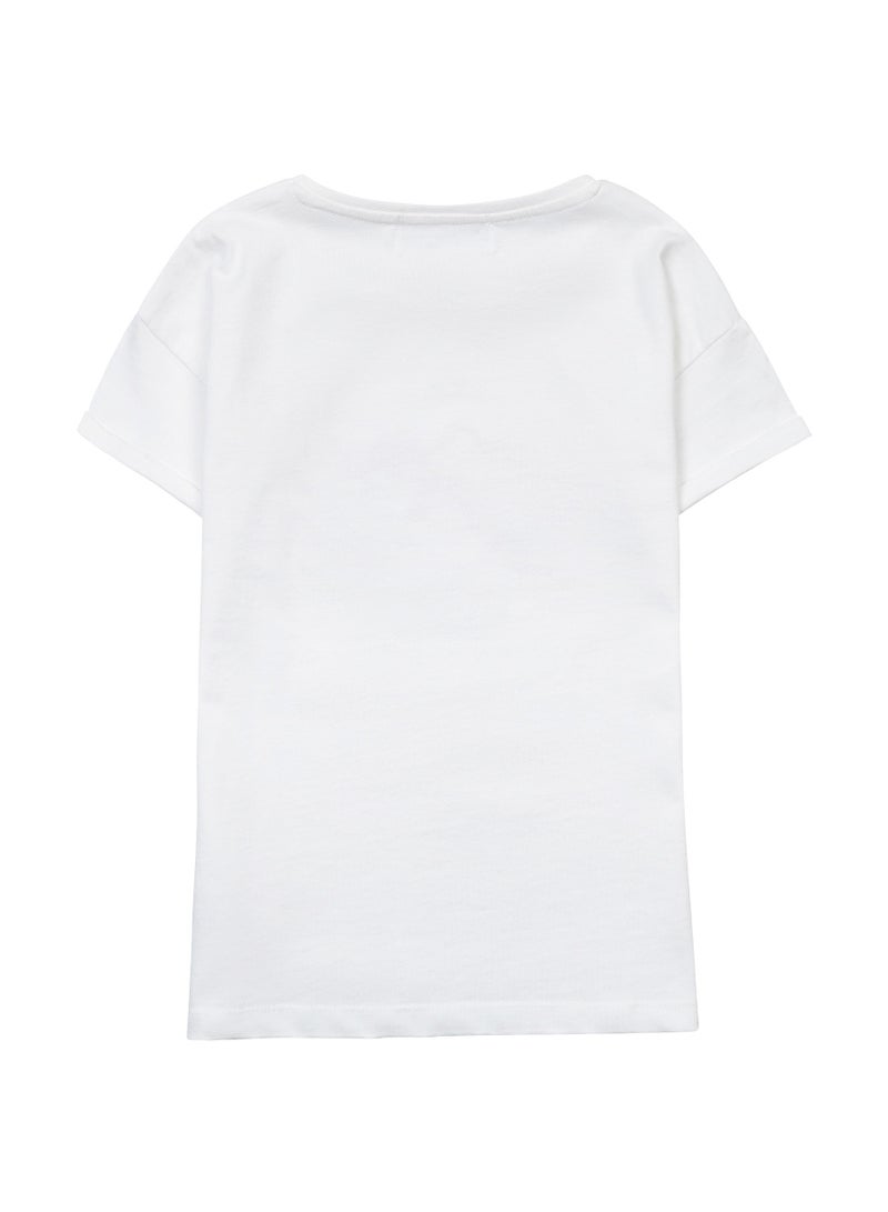 مينوتي تيشيرت بناتي بطبعة كاليفورنيا، قطن ناعم، صيفي عملي - Image 2