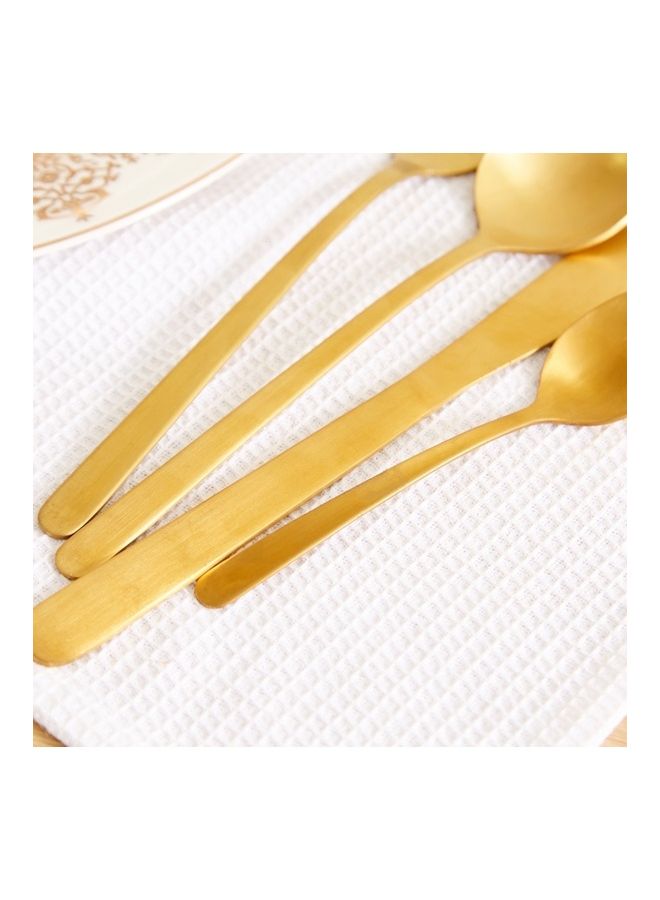 NIBEMINENT 16-Piece Festive Matte Finish Cutlery Set Gold - Image 5