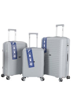 VIPTOUR Trolley Luggage 3 Pieces Set PP Hardside Bag Spinner Wheels Trolley Luggage Set with TSA Lock  - Image 1